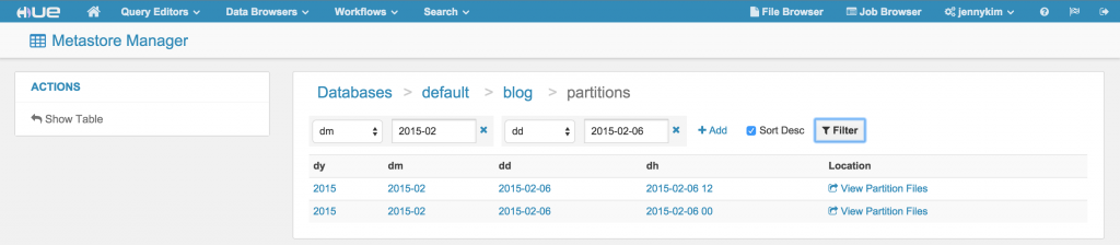 Metastore Partition View