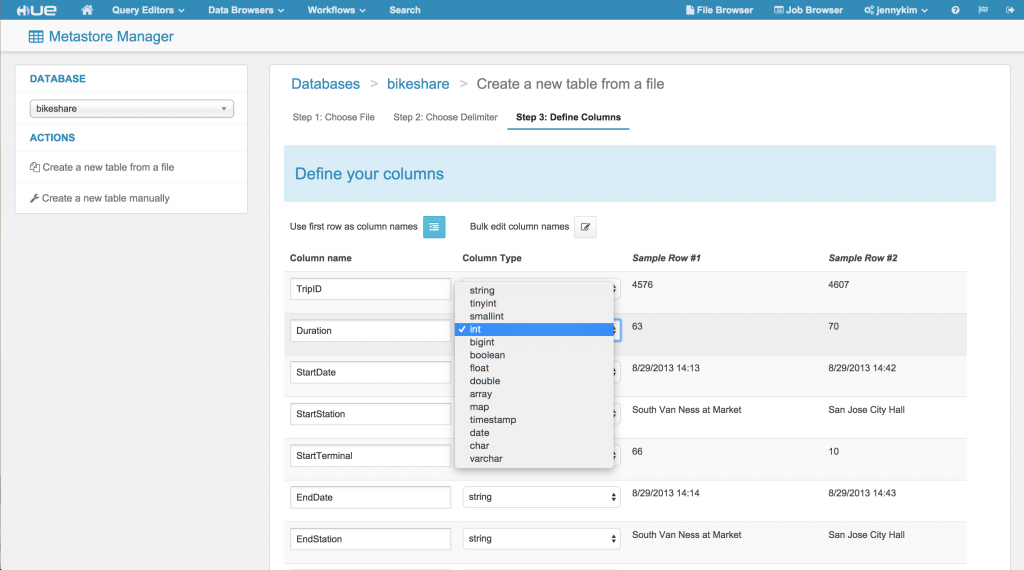 Metastore Schema Fields