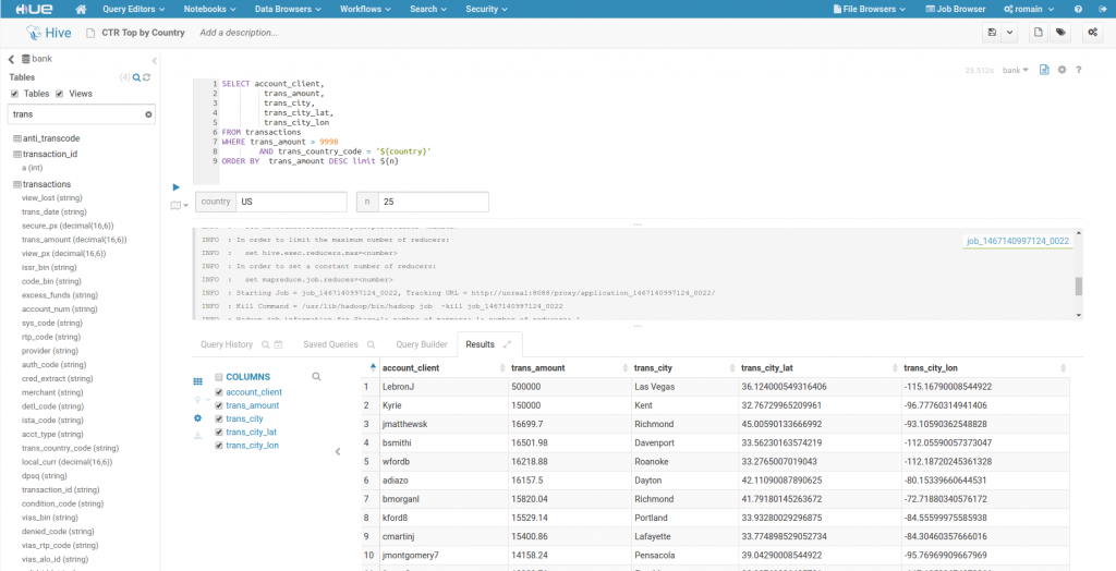 Grid result view