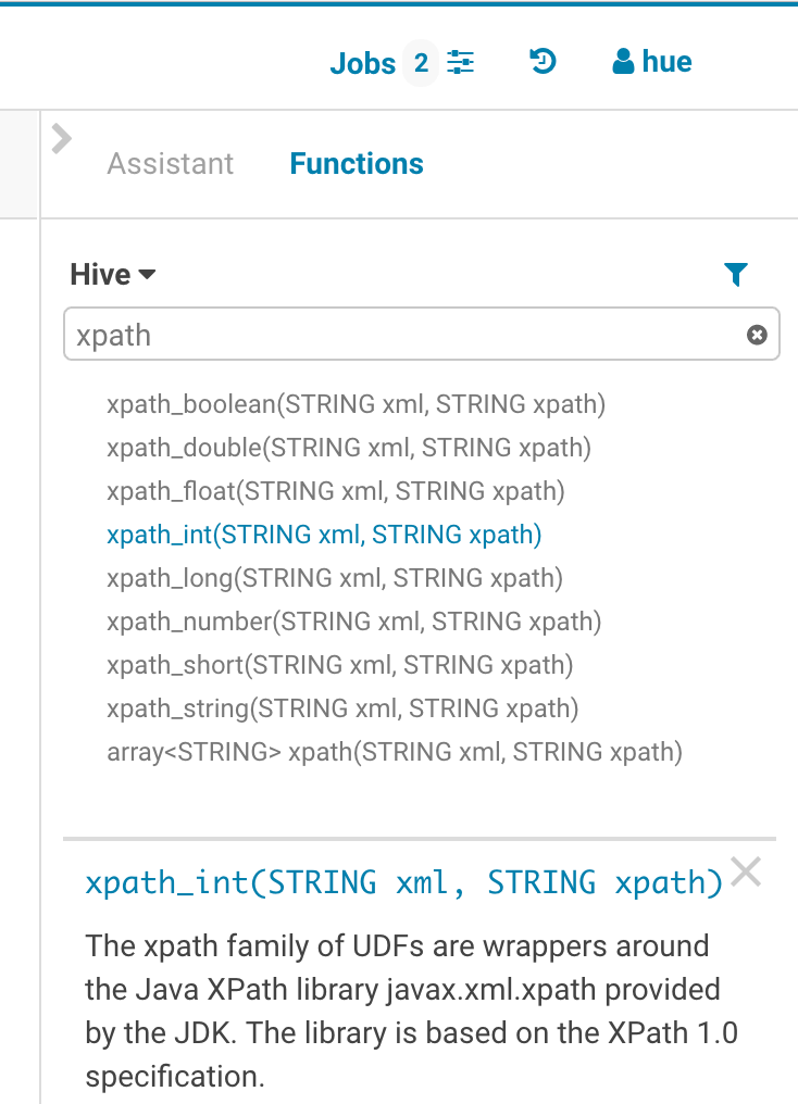 SQL functions reference