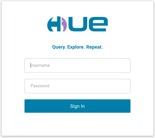 Hue login page