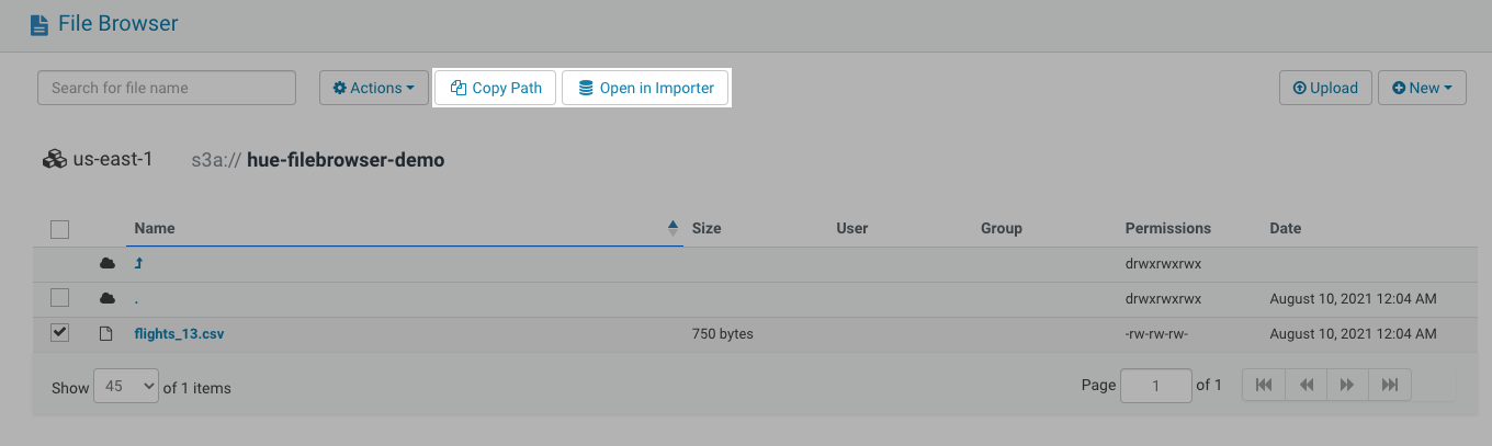 Filebrowser Copy Path and Open In Importer Options