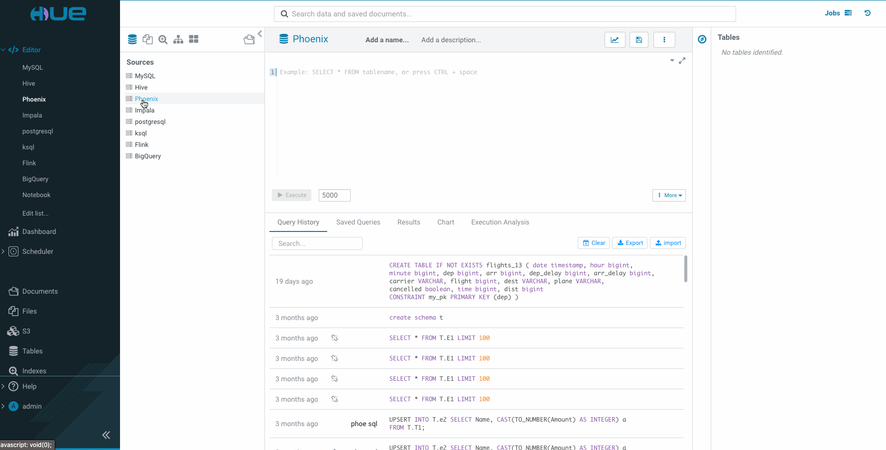 Hue - The open source SQL Assistant for Data Warehouses